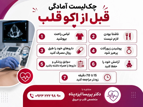 چکلیست آمادگی قبل از اکو قلب